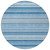 8' Round Blue Round Striped Washable Non Skid Indoor Outdoor Area Rug