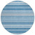 8' Round Blue Round Striped Washable Non Skid Indoor Outdoor Area Rug