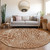 8' Brown And Beige Round Geometric Washable Indoor Outdoor Area Rug - 608219008789