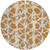 8' Copper And Ivory Round Abstract Washable Indoor Outdoor Area Rug - 880016468137