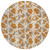 8' Copper And Ivory Round Abstract Washable Indoor Outdoor Area Rug - 880016468137