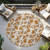 8' Copper And Ivory Round Abstract Washable Indoor Outdoor Area Rug - 880016468137