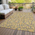 8' X 10' Gold And Gray Geometric Washable Indoor Outdoor Area Rug