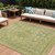 9' X 12' Fern Green And Sage Medallion Washable Indoor Outdoor Area Rug
