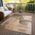 8' X 10' Terra Cotta Gray And Brown Abstract Washable Indoor Outdoor Area Rug