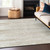 8' X 10' Ivory And Beige Striped Washable Indoor Outdoor Area Rug - Ivory, Beige
