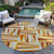 8' Orange Ivory And Copper Round Geometric Washable Indoor Outdoor Area Rug