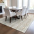 9' X 12' Ivory Brown And Gold Striped Washable Indoor Outdoor Area Rug