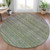 8' Olive Green And Purple Round Striped Washable Indoor Outdoor Area Rug