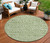 8' Green And Ivory Round Geometric Washable Indoor Outdoor Area Rug - 608219238438