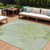 8' X 10' Artichoke Green And Mint Green Abstract Washable Indoor Outdoor Area Rug