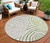 8' Artichoke Green And Fern Green Round Abstract Washable Indoor Outdoor Area Rug
