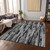 9' X 12' Gray And Black Striped Washable Indoor Outdoor Area Rug