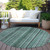 8' Teal Blue Aqua And Gray Round Striped Washable Indoor Outdoor Area Rug - 880016856620