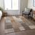 9' X 12' Chocolate And Gray Striped Washable Indoor Outdoor Area Rug
