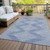 8' X 10' Denim Blue And Ivory Geometric Washable Indoor Outdoor Area Rug Transitional Style - Denim Blue, Ivory Color