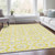 8' X 10' Yellow Ivory And Gray Floral Medallion Washable Indoor Outdoor Area Rug