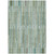 8' X 10' Artichoke Green And Teal Blue Striped Washable Indoor Outdoor Area Rug