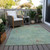 10' X 14' Pale Aqua And Taupe Abstract Washable Indoor Outdoor Area Rug