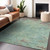 10' X 14' Pale Aqua And Taupe Abstract Washable Indoor Outdoor Area Rug