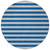 8' Round Blue and Ivory Round Striped Washable Non Skid Indoor Outdoor Area Rug