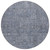 8' Navy Blue And Gray Round Southwestern Washable Indoor Outdoor Area Rug