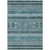 9' X 12' Teal Blue Ivory And Gray Southwestern Washable Indoor Outdoor Area Rug