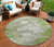 8' Olive Green And Gray Round Abstract Washable Indoor Outdoor Area Rug - Olive Green, Gray