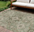 9' X 12' Sage Copper And Ivory Medallion Washable Indoor Outdoor Area Rug