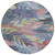 8' Denim Blue And Blush Round Floral Washable Indoor Outdoor Area Rug