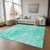 9' X 12' Teal Blue And Aqua Nautical Washable Indoor Outdoor Area Rug