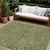 9' X 12' Olive Green And Light Green Abstract Washable Indoor Outdoor Area Rug