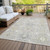 10' X 14' Gray Ivory And Gold Damask Washable Indoor Outdoor Area Rug