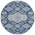 8' Blue Ivory And Gray Round Medallion Washable Indoor Outdoor Area Rug