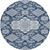 8' Blue Ivory And Gray Round Medallion Washable Indoor Outdoor Area Rug