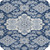 8' Blue Ivory And Gray Round Medallion Washable Indoor Outdoor Area Rug