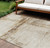 10' X 14' Ivory And Beige Striped Washable Indoor Outdoor Area Rug - 880016415285