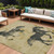 10' X 14' Gold And Charcoal Horse Washable Indoor Outdoor Area Rug
