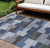 9' X 12' Navy Blue And Sky Blue Geometric Washable Indoor Outdoor Area Rug Transitional Style - Navy Blue, Sky Blue Color