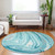8' Turquoise Teal Blue And Gray Round Abstract Washable Indoor Outdoor Area Rug