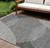 8' X 10' Charcoal And Ivory Geometric Washable Indoor Outdoor Area Rug