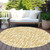 8' Gold Brown And Beige Round Abstract Washable Indoor Outdoor Area Rug Transitional Style - Gold, Brown, Beige Color