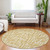 8' Gold Brown And Beige Round Abstract Washable Indoor Outdoor Area Rug Transitional Style - Gold, Brown, Beige Color