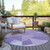 8' Lilac And Purple Round Geometric Washable Indoor Outdoor Area Rug