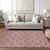 8' X 10' Merlot And Ivory Geometric Washable Indoor Outdoor Area Rug