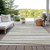 9' X 12' Ivory And Gray Striped Washable Indoor Outdoor Area Rug - Ivory, Gray