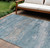 10' X 14' Sky Blue And Gray Abstract Washable Indoor Outdoor Area Rug
