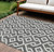 10' X 14' Black And Ivory Geometric Washable Indoor Outdoor Area Rug - Black, Ivory