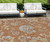 8' X 10' Orange Copper And Gray Floral Washable Indoor Outdoor Area Rug