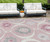 9' X 12' Pink Blush And Gray Medallion Washable Indoor Outdoor Area Rug